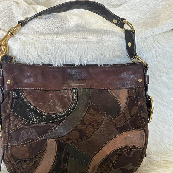 Patchwork Leather Shoulder Bag - Picture 1 of 8